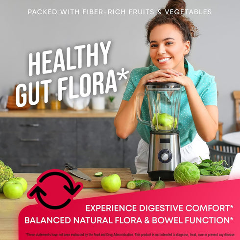 Fruits and Veggies Supplement - High Fiber Supplement for Immunity, Gut & Energy - Super Reds & Super Greens Supplements with Marshmallow Root - 2...