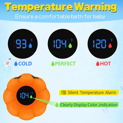 Baby Thermometer,with LED Display and Temperature Warning,Kids' Bathroom Safety Products, Bath Thermometer for Infants, Newborn,BPA-Free Bath Tub ...