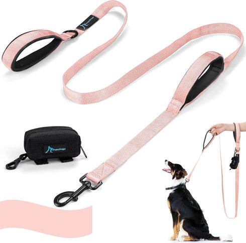PuppyDoggy Dog Leash for Large Medium Dogs 6 ft Reflective Stitching Large Leash with 2 Traffic Padded Handles Dog Lead for Running Walking Traini...