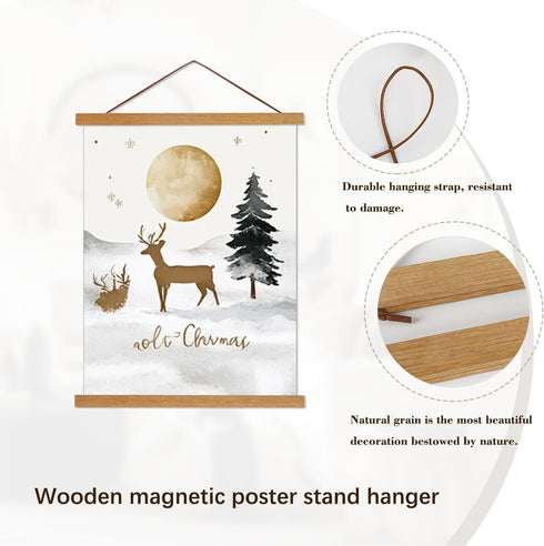 Artmag Magnetic Poster Hanger Frame, 18x24 18x12 18x28 Light Wood Wooden Magnet Canvas Artwork Print Poster Hangers Frames Hanging Kit (Teak Wood,...