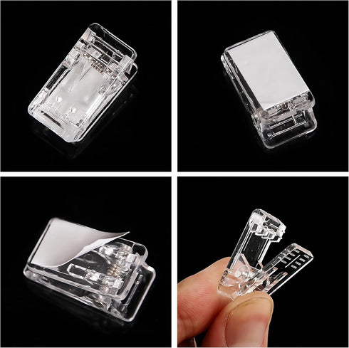 120 pcs Self-Adhesive Clips Wall Tapestry Clips Plastic Sticky Hanging Spring Photo Clips Poster Clips for Office Home Poster Photo Halloween Chri...