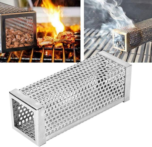 Pellet Smoker Tube 6 Inch Stainless Steel Perforated Wood Pellet Tube Smoker, Smoke Tube Box for Pellets Grill BBQ Cold Smoker Generator Tube, for...