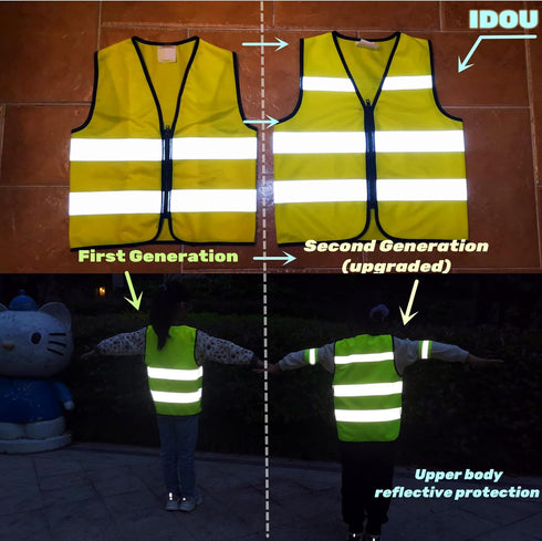 High Visibility Kids Safety Vest,Toddler Safety Vest,Reflective Vest Kids,Toddler Construction Vest For Cycling &Running,Orange XS...