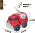Zing Plantastic City Vehicles - Single Pack (Medium Size) - Fire Truck - Made from 40% Wheat Straw Material – Pretend Play Toy for Age 3 and Up...