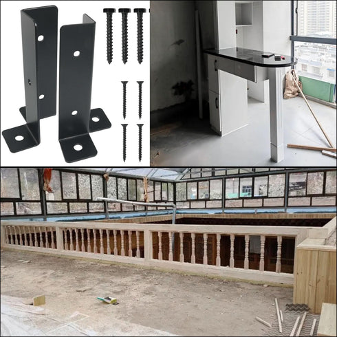 2PCS Adjustable Deck Post Anchor Base Brackets Heavy Duty Wood Fence Pergola Post Brackets Adjustable Post Base Brackets Adjustable Deck Post Anch...