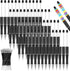 Crtiin 50 Pieces Plastic Beadable Pen Bulk Bead Ballpoint Pen Shaft Black Ink Beaded Pens with 50 Refills for DIY Making Gift Kids Students Office...