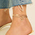 YANODA Gold Ankle Bracelets for Women Waterproof, 14k Gold Plated Layered Snake Anklets Figaro Chain Letter Initial Anklets Handmade Heart Ankle B...