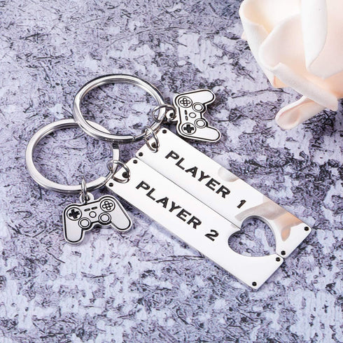 AMBREGRISSUN Boyfriend Gifts from Girlfriend Funny Gamer Matching Keychain for Gamer Boyfriend Couple Keyring Valentine...