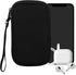 kwmobile Neoprene Phone Pouch Size M - 5.5" - Universal Cell Sleeve Mobile Bag with Zipper, Wrist Strap - Black...