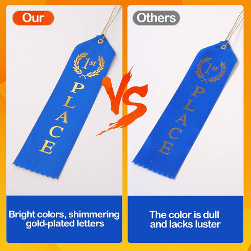 48PCS Award Ribbons, Medal Ribbons for 1st, 2nd, 3rd Place, Event Card & Rope Included, Perfect for Competitions, Sports Events, School Challenges...
