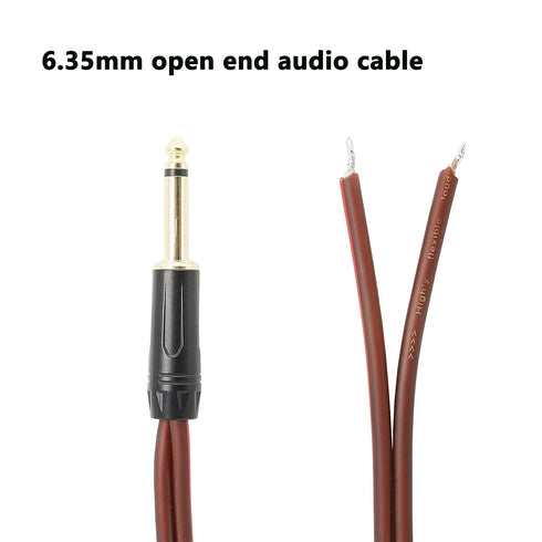 XMSJSIY 1/4 TS to Speaker Bare Wire,Audio Cable to 6.35mm Male Mono Adapter Replacement Open End Gold-Plated OFC HiFi TS Speaker Cord Amplifier Pa...