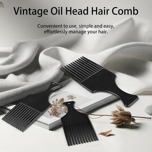 3pcs Wide Comb Black Barber Hair Wide-tooth Thick Head Hair Styling Smooth Lift Brush Brushes Combs, Pick Oil Accessories Plastic Molding Hairstyl...