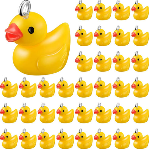 Syhood 40 Pcs Mini Resin Duck Charms,Tiny Yellow Duck Pendants DIY Baby Pendants Jewelry Charms for Bracelet Necklace Jewelry Making Party Supplie...