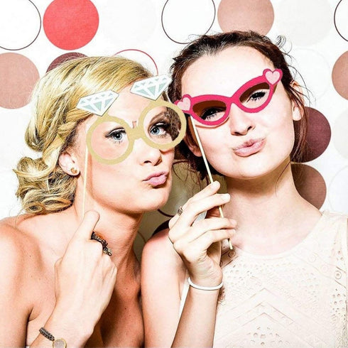 72 Pieces Wedding Photo Booth Props for Bridal Shower, Bachelorette Party, Photobooth Selfies, with Sticks and Stickers...