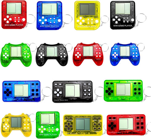 15Pcs Video Game Keychain Video Game Party Favors Video Game Party Supplies 3 Styles Mini Game Console Fidget Toys Bulk for Kids Classroom Prizes ...