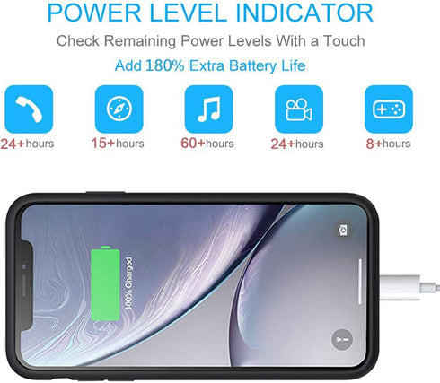 Battery Case for iPhone XR, 7000mAh Slim Portable Protective Charging case Compatible with iPhone XR (6.1 inch) Rechargeable Battery Pack Charger ...