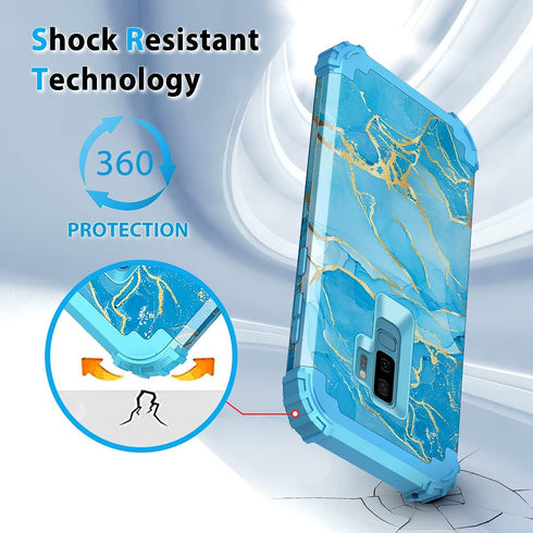 Casetego for Galaxy S9 Plus Case,S9+ Case,Heavy Duty Shockproof 3 Layer Hard PC+Soft Silicone Bumper Rugged Anti-Slip Protective Cases for Samsung...