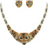 EVER FAITH Austrian Crystal Enamel Big Tiger Head Necklace Stud Earrings Set...