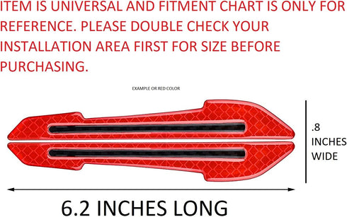 TRUE LINE Automotive Reflective Car Side Mirror Warning Molding Trim Sticker Safety Markers (Red)...