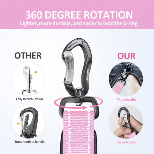 IOKHEIRA Dog Leash, Dog Leash for Large Dogs, Multifunctional Dog Leashes for Medium Dogs, Adjustable Dog Leash with Car Seatbelt, 4-6 FT Strong B...
