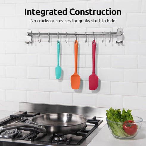 U-Taste Silicone Baking Spatula Set: 600ºF High Heat Resistant, Food Grade Flexible Rubber Kitchen Cooking Mixing Scraper, Food Grade Seamless Ute...