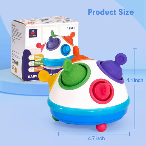 Montessori Toys for 1 Year Old Boy Girl - Toddler Sensory Toys Pop Fidget Toys Spinning Travel Toys for 1 Year Old Gifts Early Development Toy for...