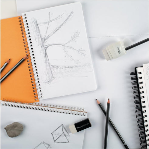 Derwent Academy Paper Sketch Journal, Wirebound, 70 Sheets, 9" x 6", Heavyweight (54966), White...