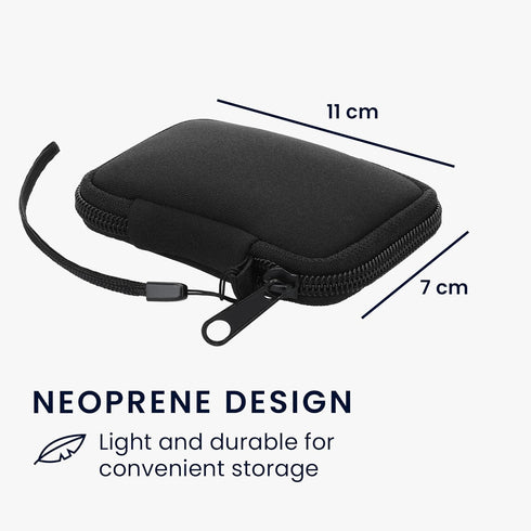 kwmobile Neoprene Case Compatible with in-Ear Headphones - 2.3 x 3.5 inches (6 x 9 cm) Case with Zip - Black...