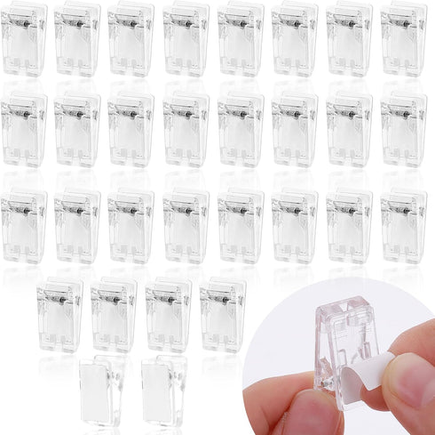 30 Pcs Self Adhesive Clips,Plastic Clips No Drill No Damage,Shower Curtain Clip Wall Clips for Hanging...