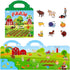 Reusable Sticker Book for Kids, Farm Stickers Educational Learning Toys Travel Stickers Activity Books for Toddler Girls Boys Age 3+ Birthday Gift...
