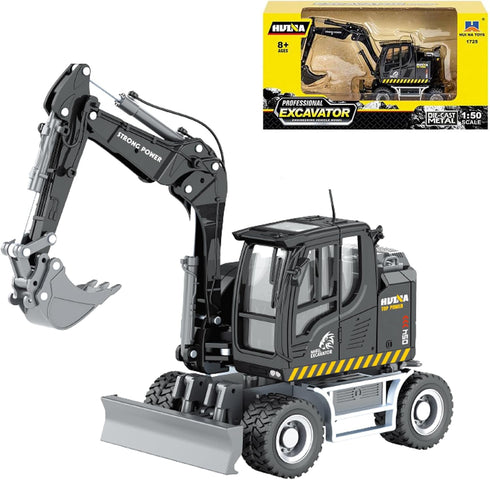 1/50 Wheeled Excavator Construction Vehicle Toys, Vehicle Toys for Kids, Outdoor Sandbox Car Toys, Birthday Gift Toddler Boy Kid...