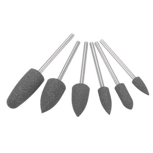 uxcell Mounted Grinding Bits Grinder Heads Different Head Shapes Silicone Polishing Wheels for Rotary Tools Dark Gray 6pcs...