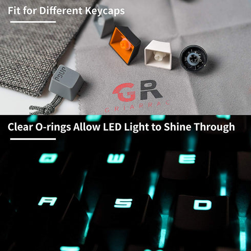 Griarrac Mechanical Keyboard O Ring Switch Dampener with Keycap Puller Remover Brush Accessory Bag, for Cherry MX Kailh Box Gateron 40A-L (150pcs)...