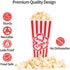 Plastic Popcorn Containers Red & White Striped Retro Style Reusable Popcorn Boxes for Movie Night 4”x8” (4 Pack)...