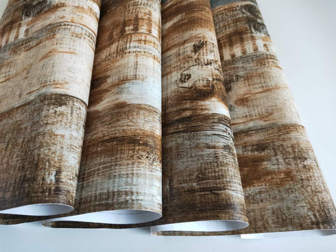 DWIND D1089 Vinyl Vintage Removable Wallpaper Peel and Stick Wood 17.7" X 118" Textured Wallpaper Self Adhesive for Cabinets Furniture Kitchen Cou...