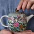 Ciieeo 1pc Ceramic Teapot Floral Tea Kettle Japanese Tea Kettle Enamel Teapot Infuser Floral Teapot Ceramic Pour Teapot Loose Leaf Tea Steeper Pot...