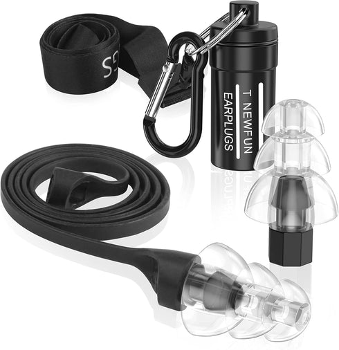 High Fidelity Earplugs - Comfortable, Reusable Silicone Ear Plugs with Cord for Snoring, Shooting Range, Concerts, Travel. 30db Noise Canceling Pr...