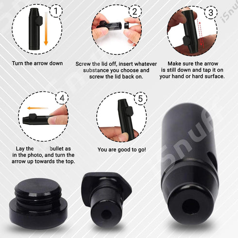 iSnuff Travel Storage Box Discreet Compact Spice Dispenser 2Pcs Bullet Style Set (L and XL)...