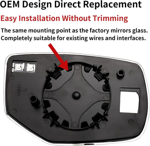 Driver Side Mirror Replacement for 2013 2014 2015 2016 2017 Honda Accord Mirrors Glass - Convex Mirror Glass, Left Side Rear View Mirror with Heat...