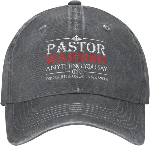 Pastor Warning Hat Pastor Gifts for Man Pastor Hat Warning Anything You Say Or Do Could Be Used in A Sermon Hat...