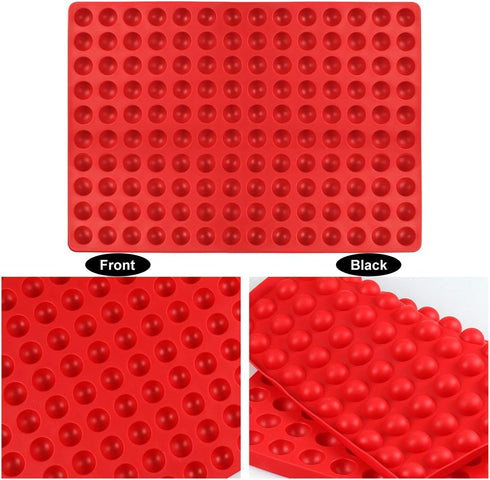 Palksky 140-Cavity Small Round Silicone Mold/Semicircle Chocolate Drops Mold/Dog Treats Pan/Semi Sphere Gummy Candy Molds for Ganache Jelly Carame...