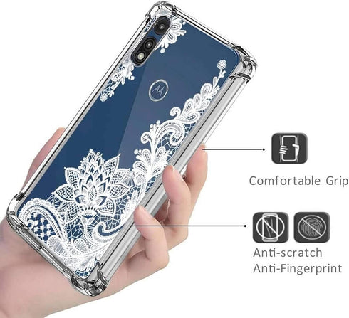(3 Pack) for Moto E 2020 Case, for Moto XT2052-1 Case for Girls Women Shock-Absorption Crystal Clear Soft TPU Slim Bumper Protective Phone Case Co...