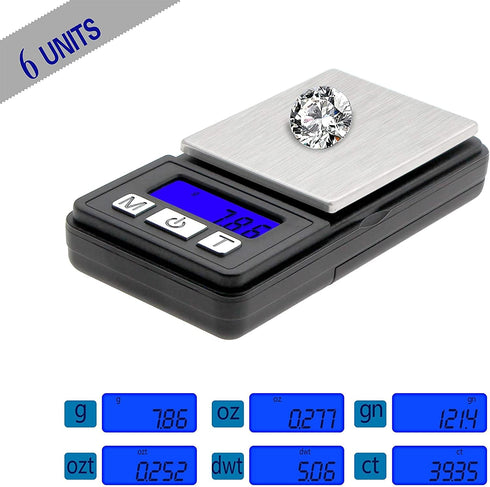 Fuzion Ultra Mini Gram Scale, 100/0.01g Mini Scale, Digital Pocket Scale, Small Jewelry Scale with Tray, Food Scale with 6 Units Conversion, Tare,...