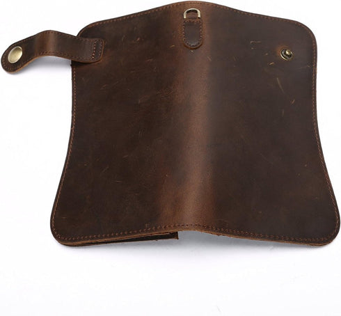 Mens Wallet with Chain Leather Long Bifold Trucker Wallet Vintage Biker Money Clip with Zipper...
