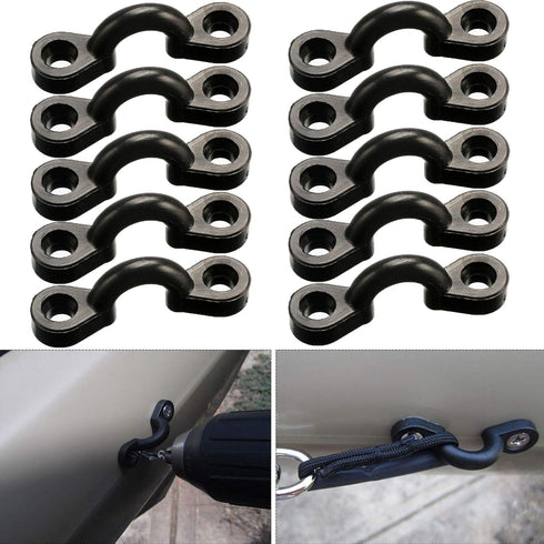 Kayak Pad Eye Kit, 10PCS Nylon Bungee Deck Loops Tie Down Pad Eye with 20 Screws for Boat Kayak Deck Rigging Kit...