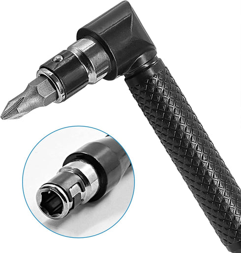 90 Degree Right Angle Driver, 11.6 Inch Bendable & Flexible Screwdriver Extension Soft Shaft and 10pcs Screwdriver Bit Set, Power Screwdriver Dril...