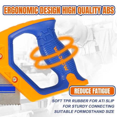 12 Inch Pro Hand Saw, 11 TPI Fine-Cut Soft-Grip Hardpoint Handsaw Perfect for Sawing, Trimming, Gardening, Drywall, Plastic Pipes, Sharp Blade, Er...
