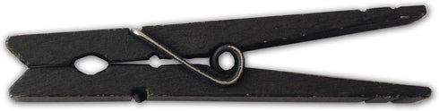 LWR CRAFTS Wooden Large Clothespins 3-5/16" 8.4cm 30 Pieces Per Pack (Black)...