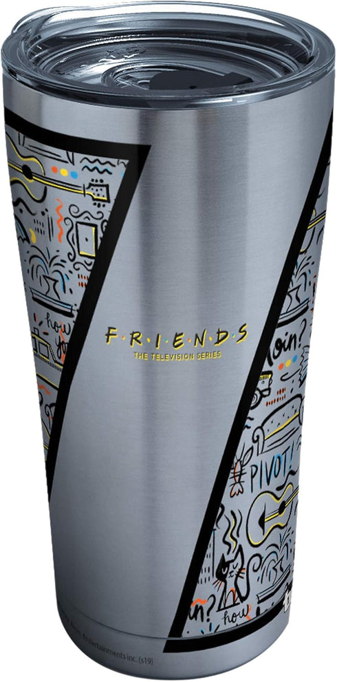 Tervis Friends Pattern Triple Walled Insulated Tumbler Travel Cup Keeps Drinks Cold & Hot, 20oz Legacy, Stainless Steel...