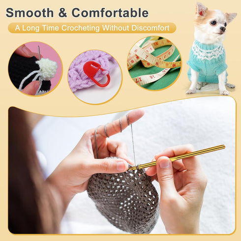 Aeelike Crochet Yarn for Crocheting, 1093 Yards Acrylic Yarn for Knitting,Full Crochet Kits for Beginners and Professionals, Aluminum Crochet Hook...